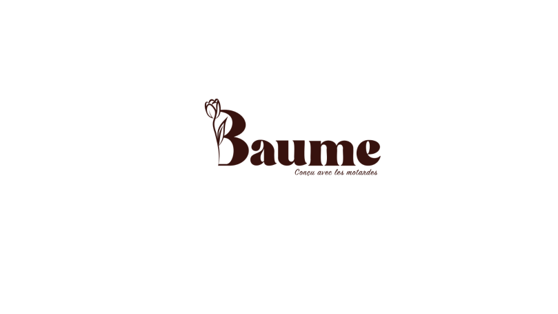 Logo de Baume avec le mot "Baume" en lettres brunes sur fond clair.