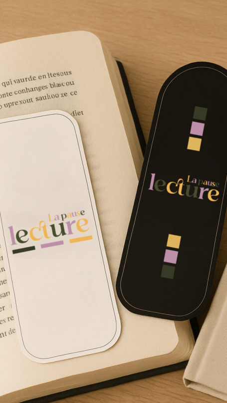 Marque-pages colorés posés sur un livre ouvert.